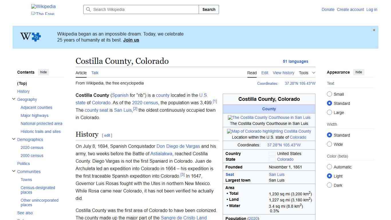 Costilla County, Colorado - Wikipedia